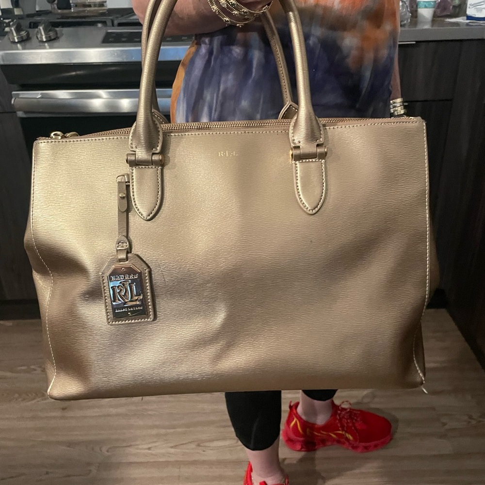 Ralph Lauren Gold leather bag